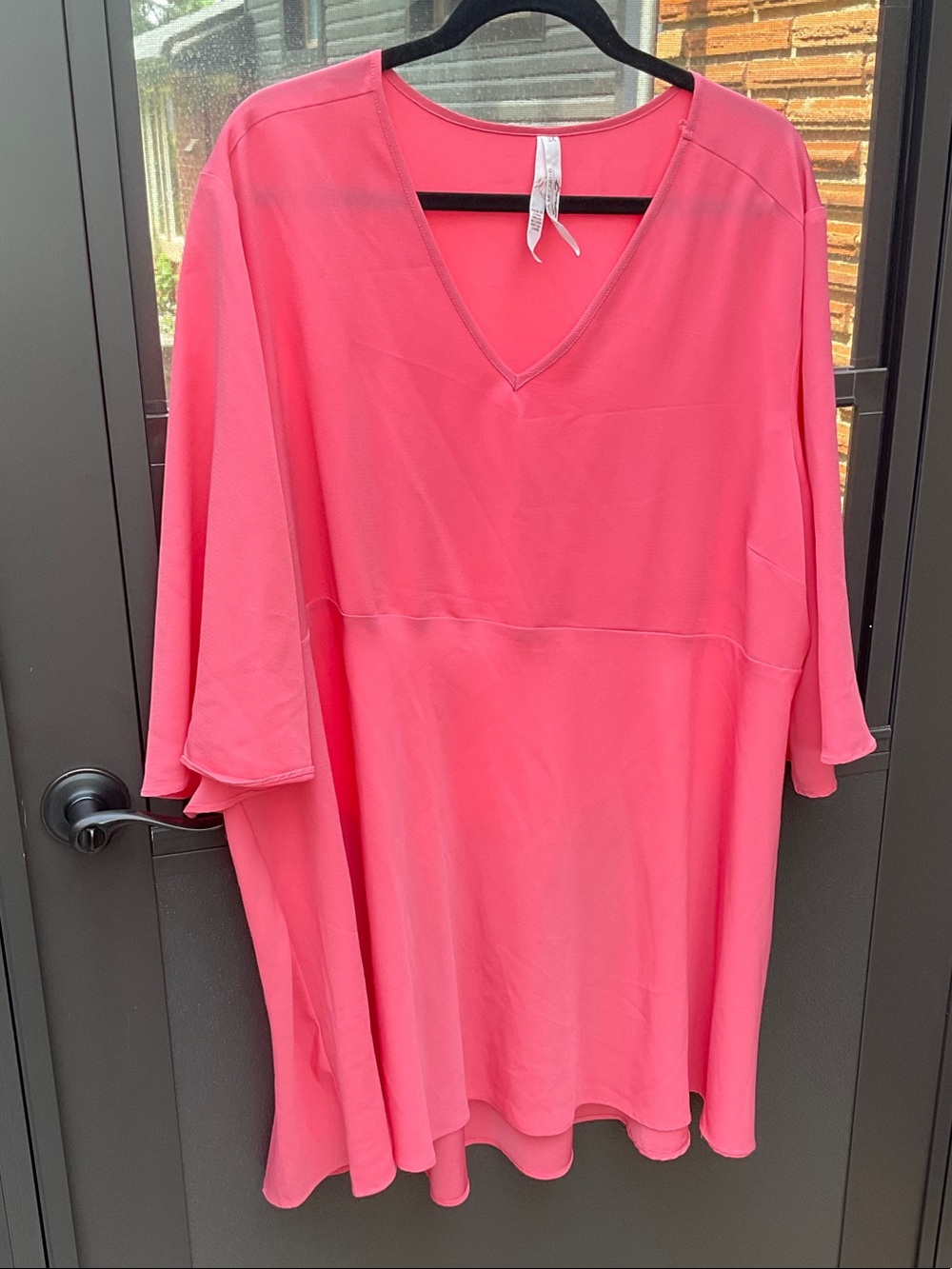 Melissa McCarthy Seven7 Coral Pink V-Neck Flowing Tunic